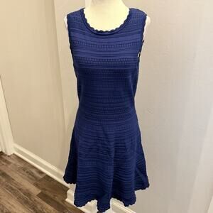 White House Black Market Women’s Dress Size S Fit Flare Sleeveless Blue (A0132)